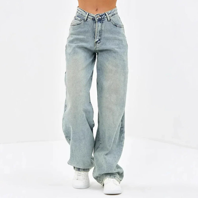 Women's Wide Leg Jeans Baggy High Waist – Light Blue