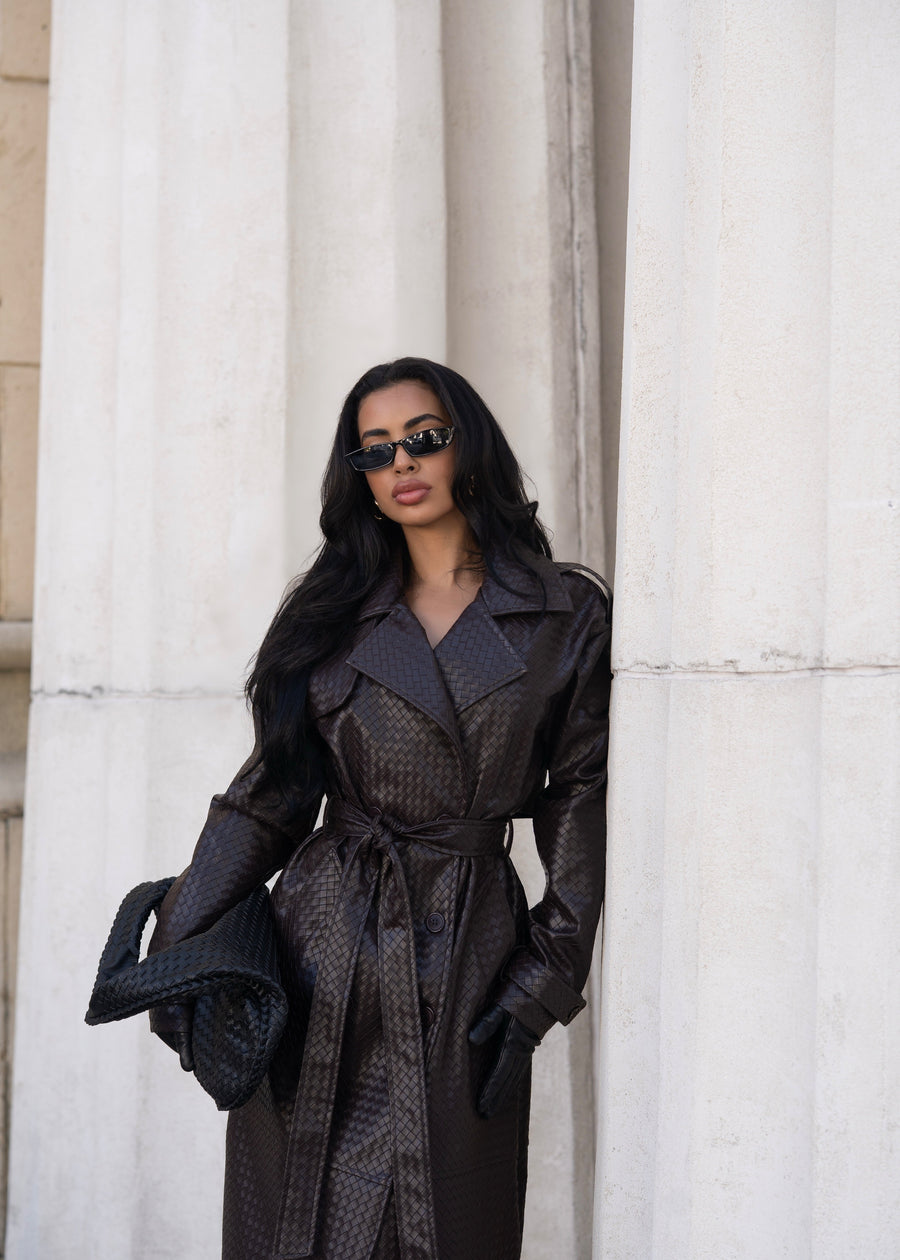 Women's Belted Trench Coat Maxi