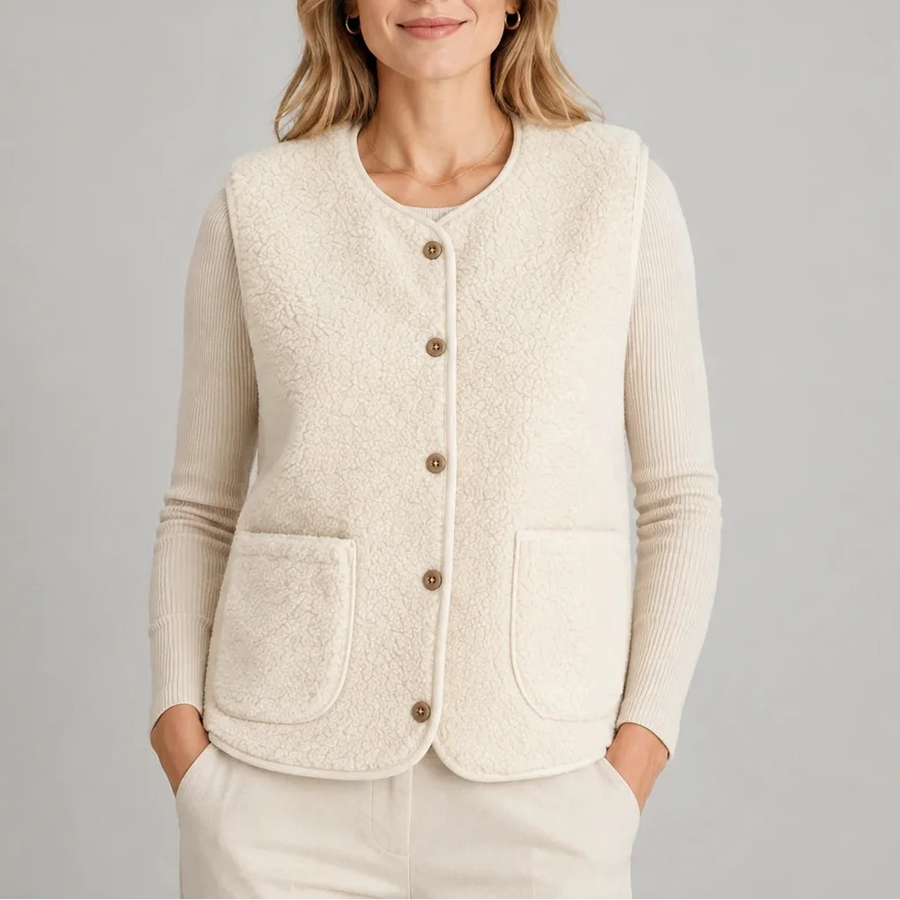 Women's Button-Front Sherpa Vest