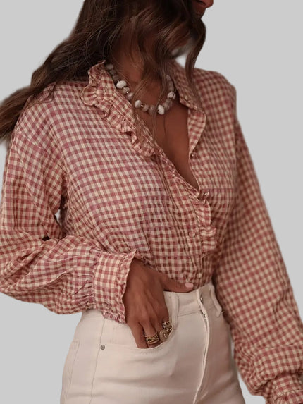 Women’s Checked Shirt with Button Placket