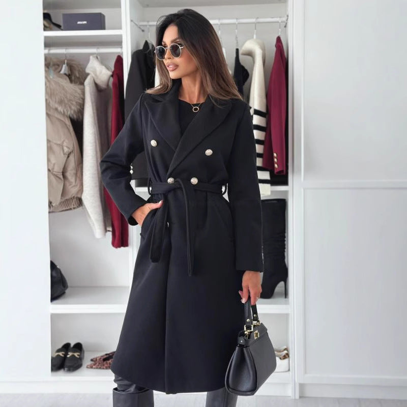 Women's Double-Breasted Belted Trench Coat