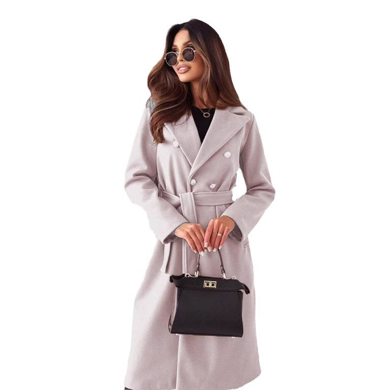 Women's Double-Breasted Belted Trench Coat