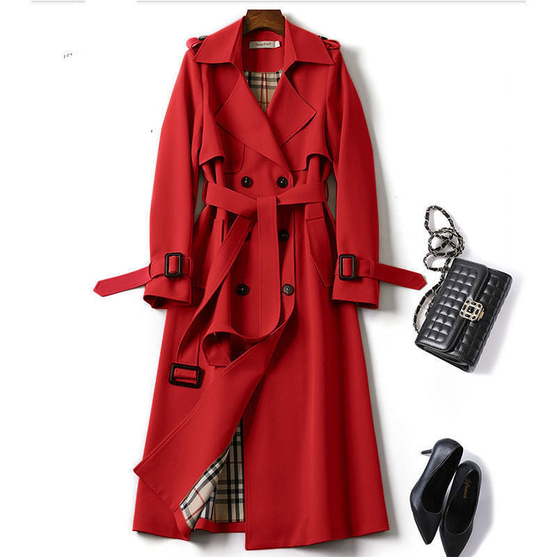 Women's Belted Double-Breasted Trench Coat