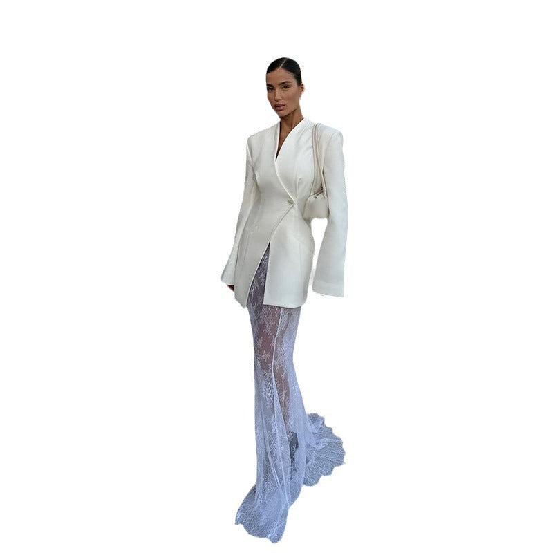 Women's Fall Wedding Guest Dress Lace Skirt