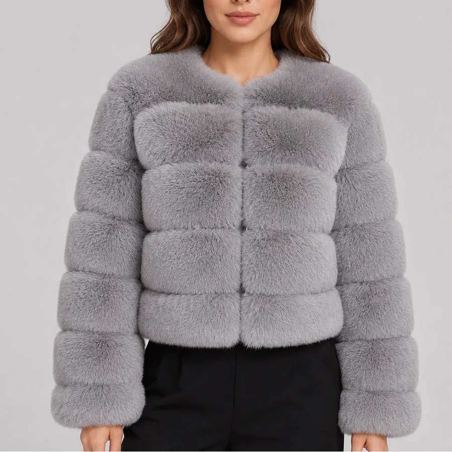 Women's Fluffy Oversized Jacket Cropped