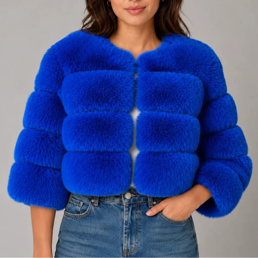 Women's Fluffy Oversized Jacket Cropped