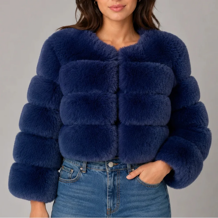 Women's Fluffy Oversized Jacket Cropped