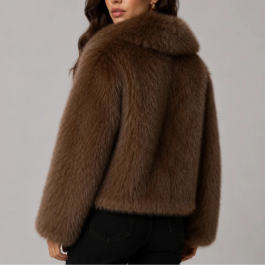 Women's Fluffy Oversized Winter Jacket Cropped
