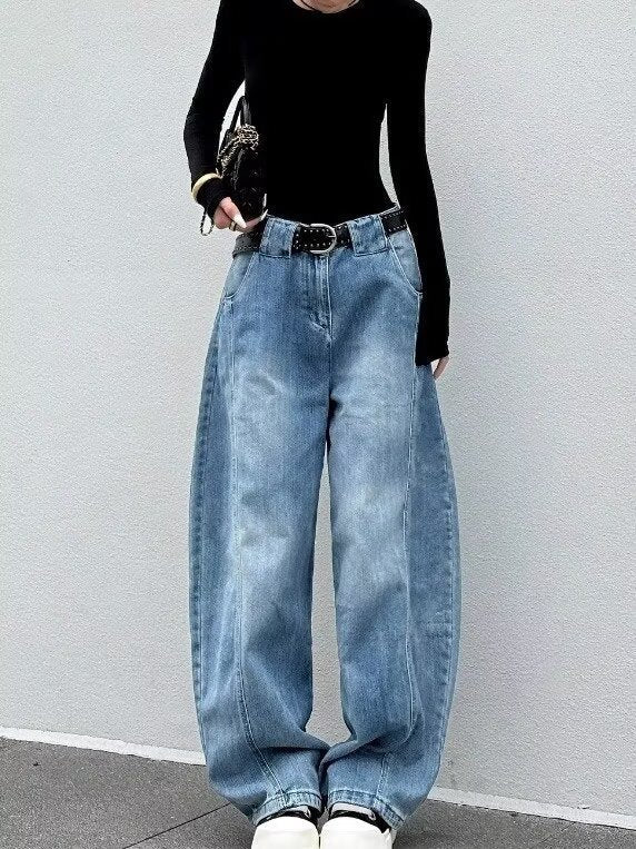 Women's Barrel Jeans High Waisted