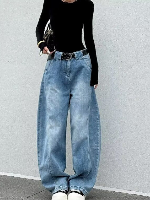 Women's Barrel Jeans High Waisted