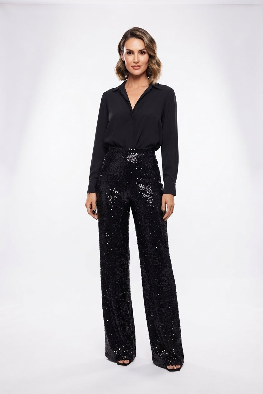Women's High Waisted Sparkly Pants Party