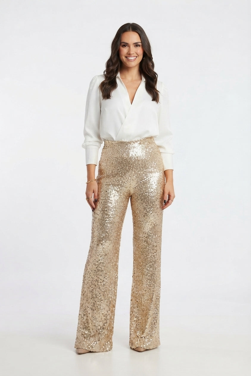 Women's High Waisted Sparkly Pants Party