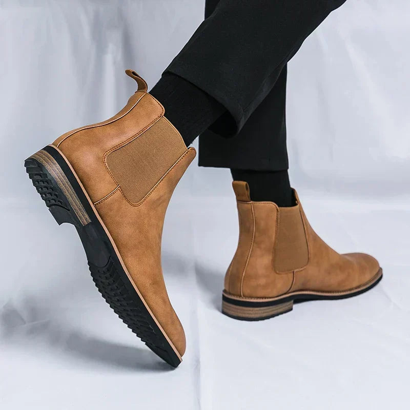 Women's Leather Chelsea Boots Lug Sole