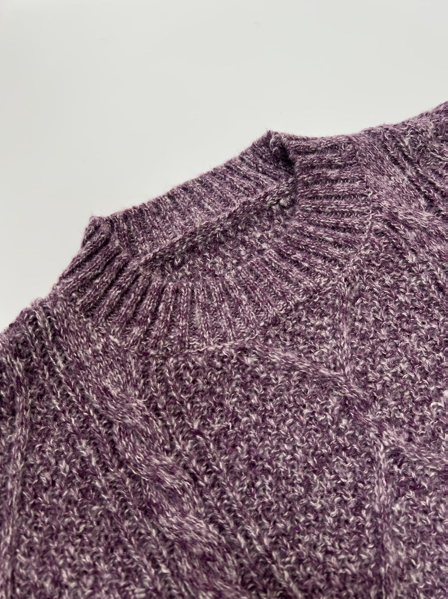 Women's Long Cable-Knit Zip-Up Sweater