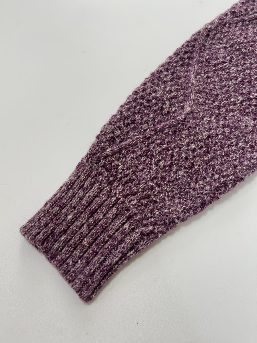 Women's Long Cable-Knit Zip-Up Sweater