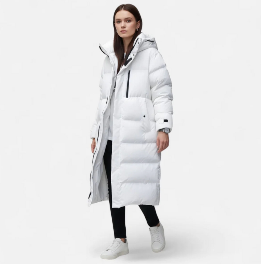 Women's Long Hooded Quilted Puffer Coat