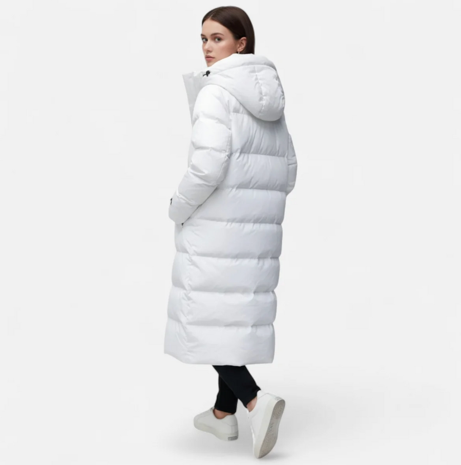 Women's Long Hooded Quilted Puffer Coat