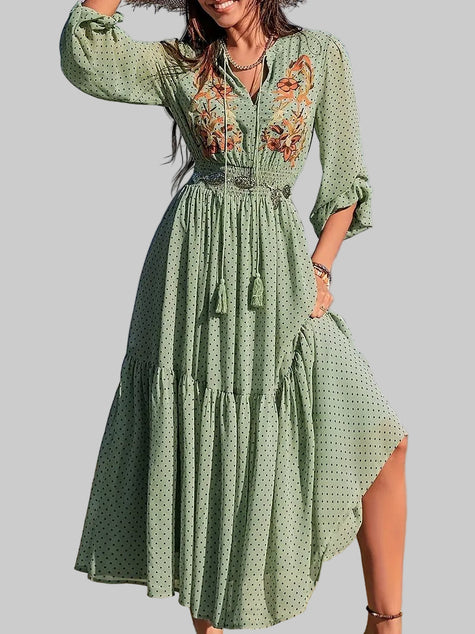 Women’s Midi Dress with Polka Dots