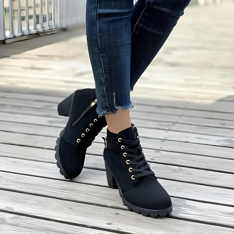 Women's Chelsea Boots Block Heel – Black
