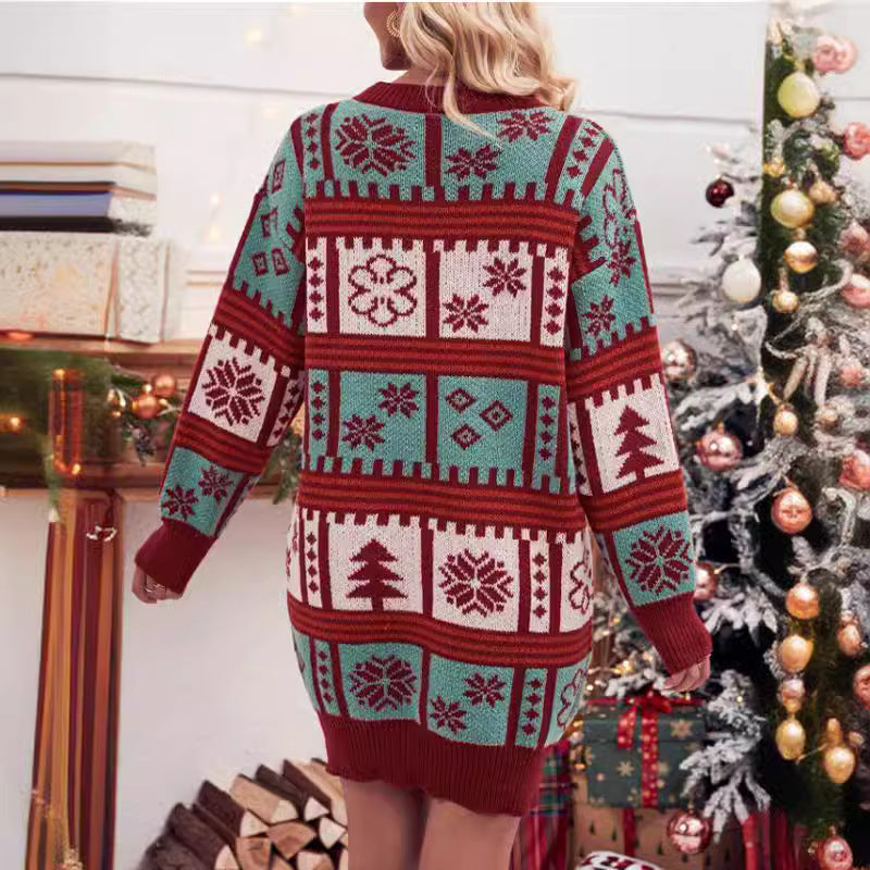 Women's Christmas Sweater Dress Fair Isle