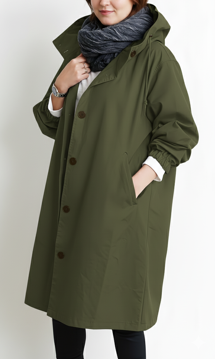 Women's Oversized Hooded Trench Coat