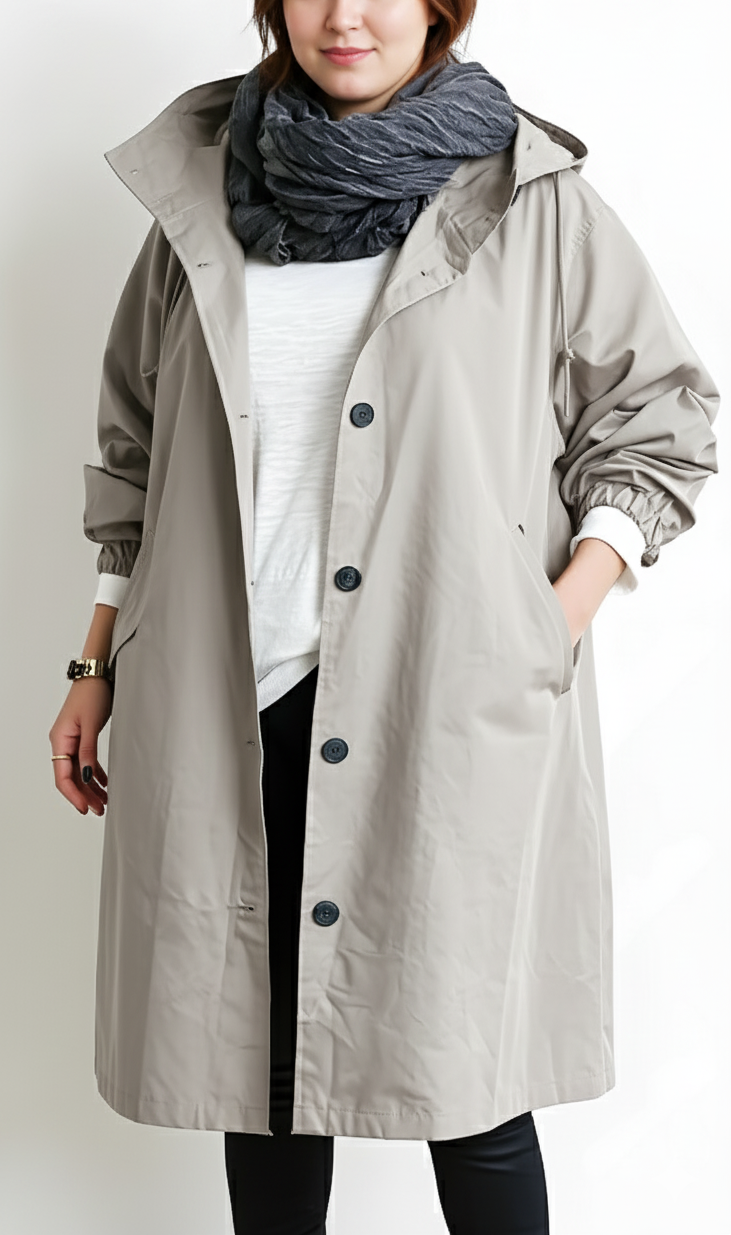 Women's Oversized Hooded Trench Coat