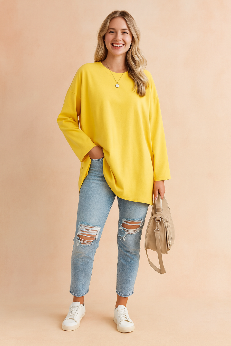 Women's Oversized Tunic Top Side Slits