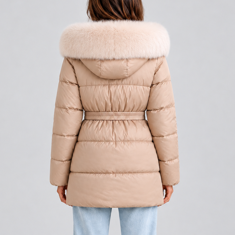 Women's Quilted Belted Puffer Jacket