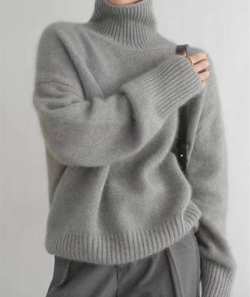 Women's Oversized Turtleneck Pullover Sweater