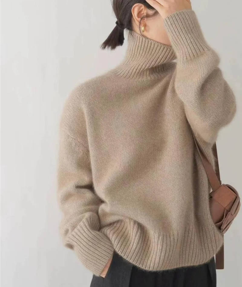 Women's Oversized Turtleneck Pullover Sweater