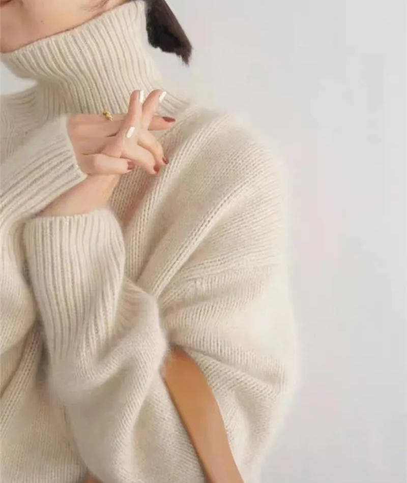 Women's Oversized Turtleneck Pullover Sweater