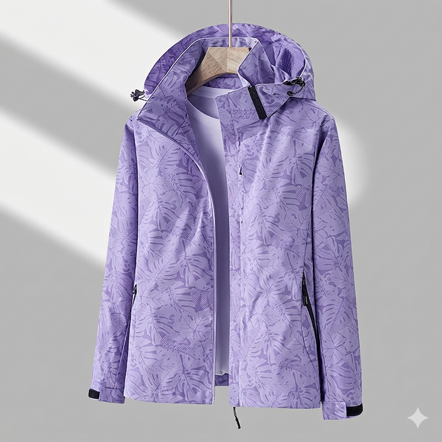 Women's Printed Hooded Raincoat