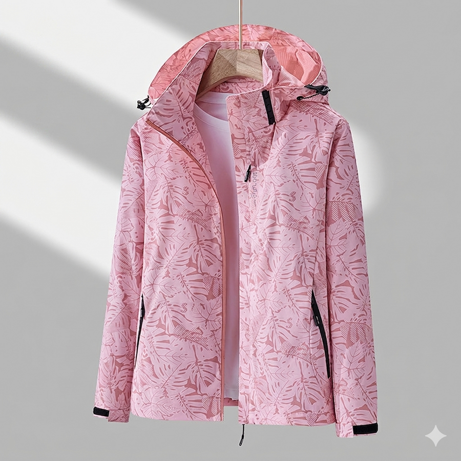 Women's Printed Hooded Raincoat