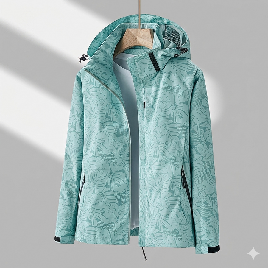 Women's Printed Hooded Raincoat
