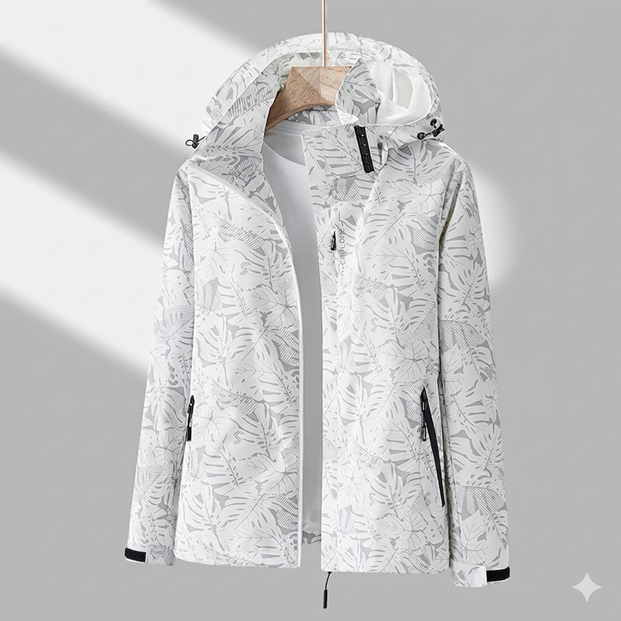 Women's Printed Hooded Raincoat