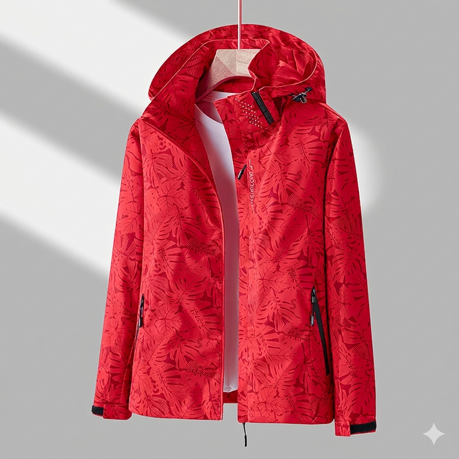 Women's Printed Hooded Raincoat