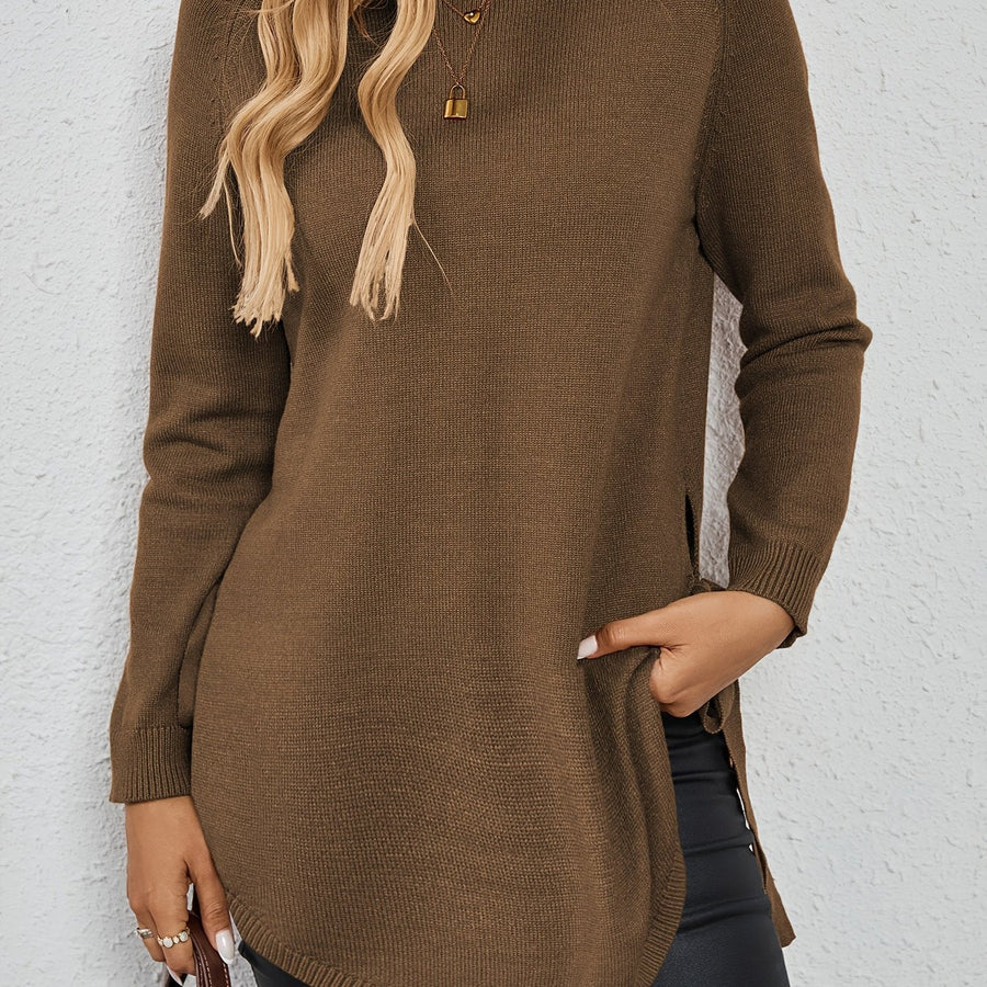 Women's Oversized Tunic Sweater Side Slit