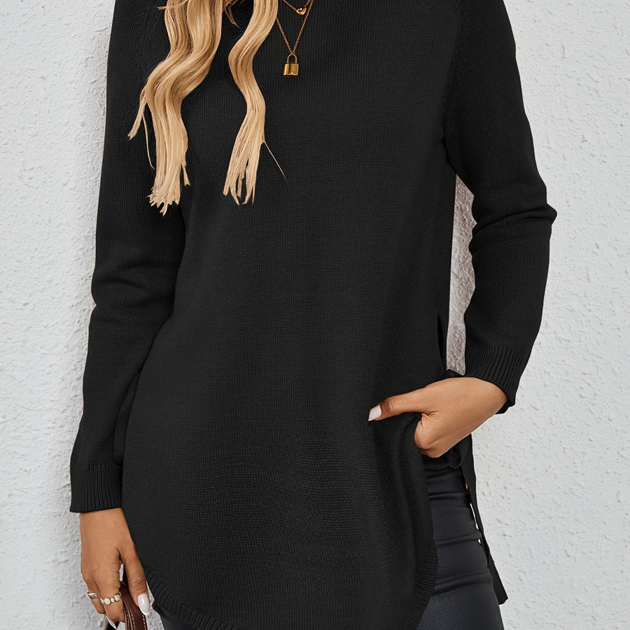 Women's Oversized Tunic Sweater Side Slit