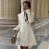 Women's Structured Long Sleeve Fall Wedding Guest Dress