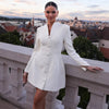 Women's Structured Long Sleeve Fall Wedding Guest Dress