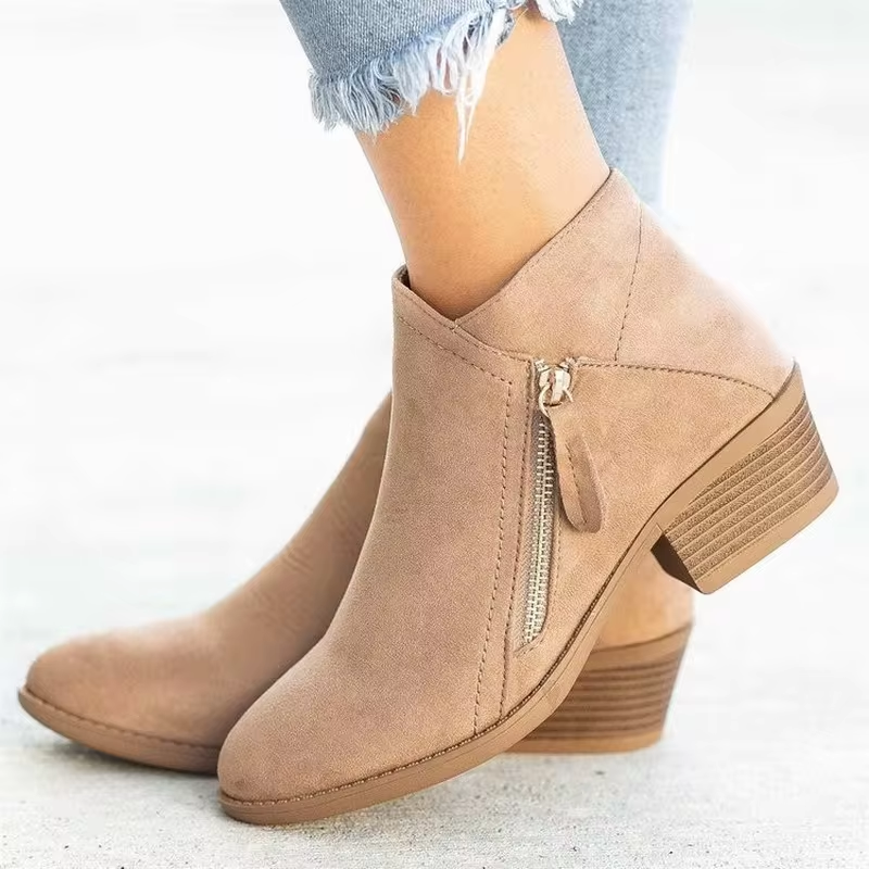 Women's Suede Chelsea Boots Block Heel
