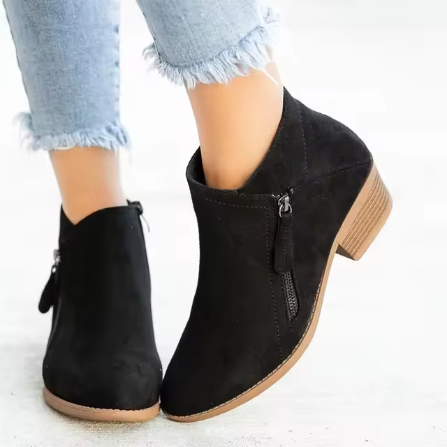 Women's Suede Chelsea Boots Block Heel
