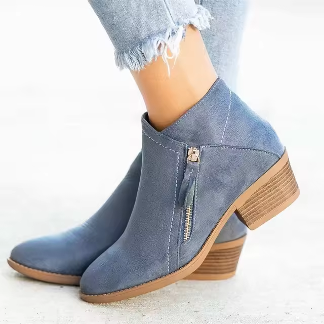 Women's Suede Chelsea Boots Block Heel