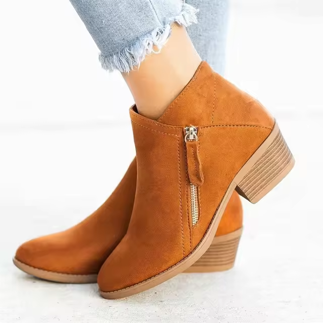 Women's Suede Chelsea Boots Block Heel