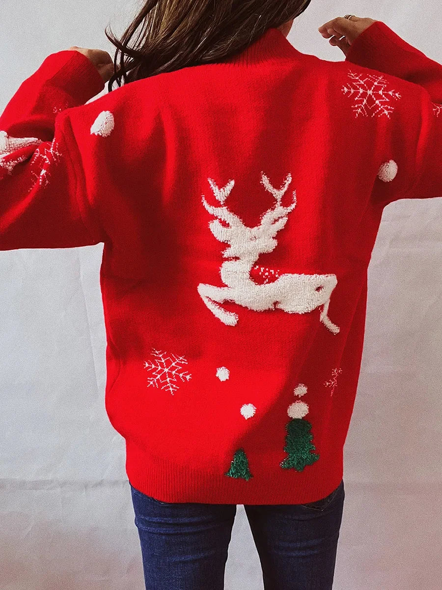 Women's Ugly Christmas Sweater Reindeer Knit