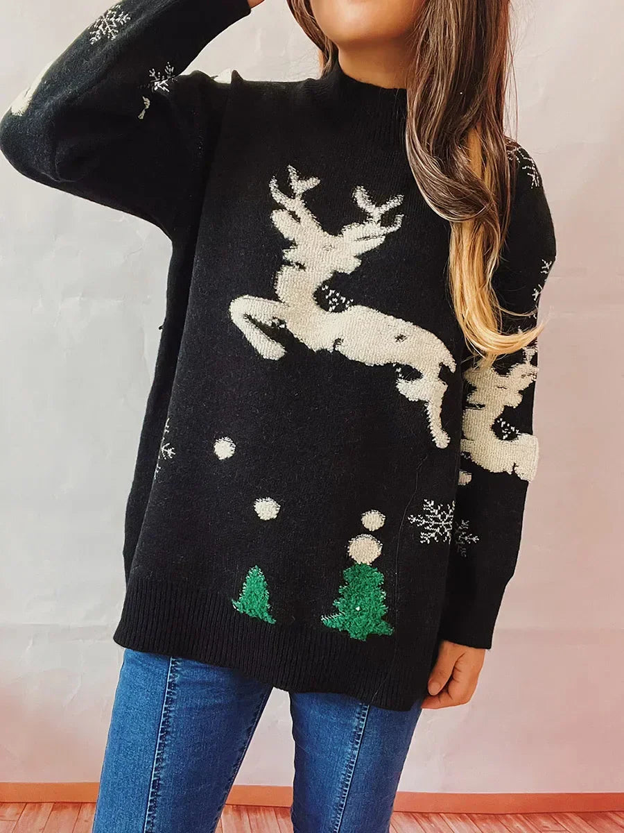 Women's Ugly Christmas Sweater Reindeer Knit