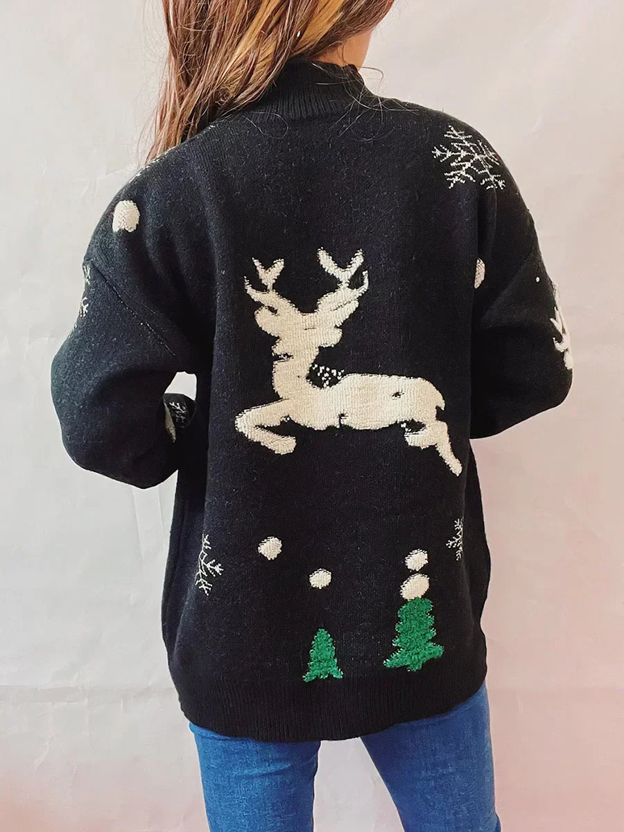 Women's Ugly Christmas Sweater Reindeer Knit