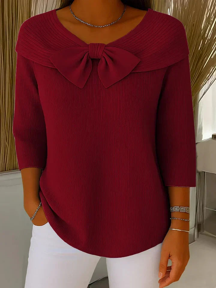 Women's Bow Top Three Quarter Sleeve