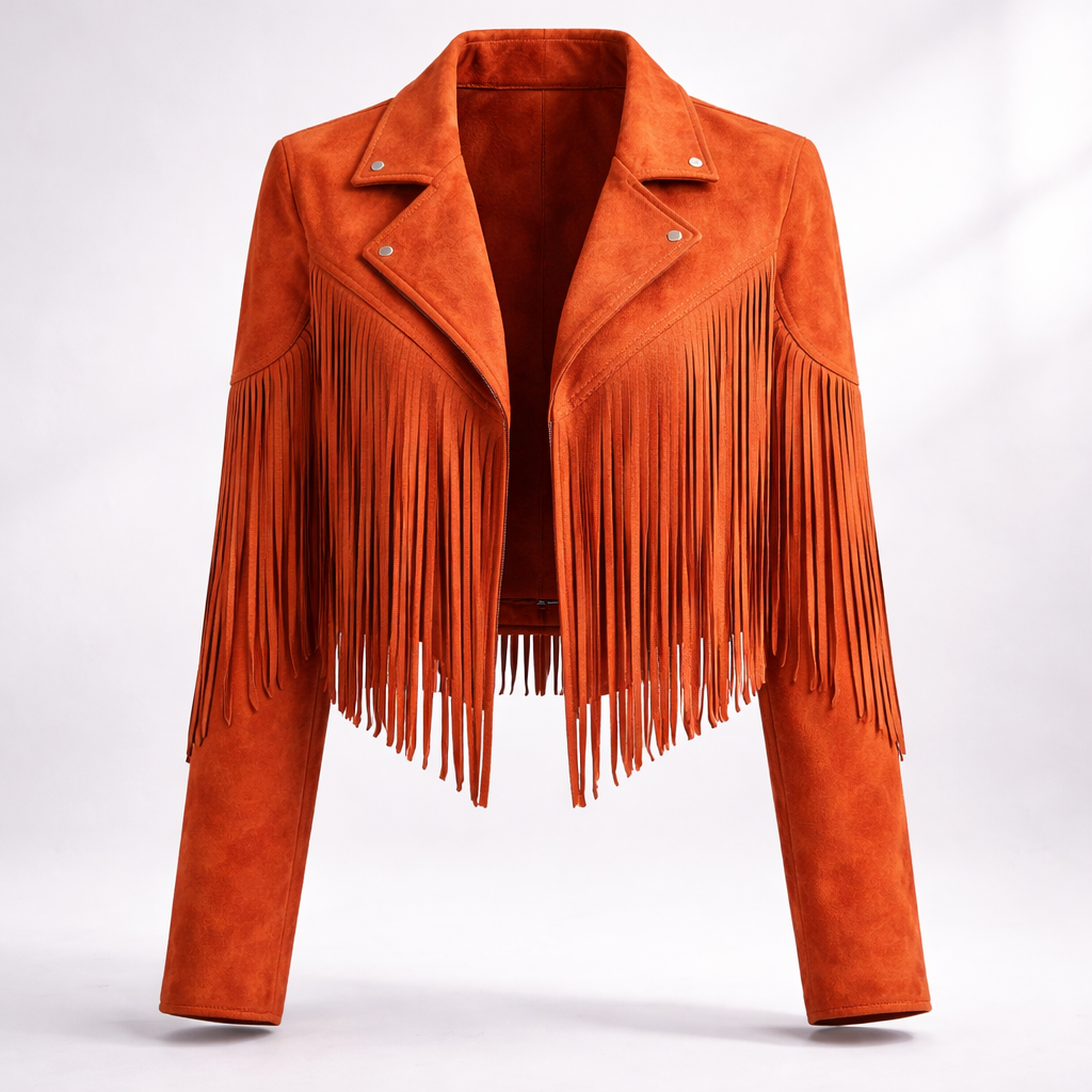 Women's Western Fringe Jacket with Open Front
