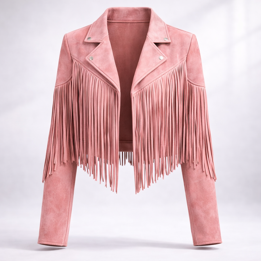 Women's Western Fringe Jacket with Open Front